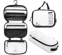 Set di trousse da toilette: borsa da toilette da viaggio da appendere + 311 TSA Cosmetic Liquid Bag + custodia organizer per accessori ultraleggera, Ripstop bianco, Carry-On Quart Size, Set di