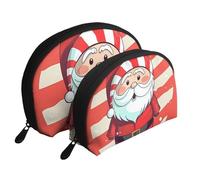 Set di trousse da viaggio con motivo tropicale estivo hawaiano con fiori e foglie di palma, organizer da viaggio con cerniera e scomparti interni, Uomo di Natale carino, Taglia unica
