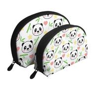 Set di trousse da viaggio con volpe dipinta a mano, organizer da viaggio con cerniera e scomparti interni, Stella di bambù carino Panda, Taglia unica