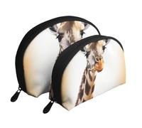 Set di trousse da viaggio per cosmetici, con chiusura lampo e scomparti interni, Graziosa giraffa., Taglia unica