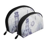 Set di trousse per cosmetici con fotocamera dall'aspetto di pecora, organizer da viaggio con cerniera e scomparti interni, Bussola per barca a vela, Taglia unica