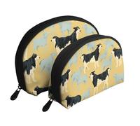 Set di trousse portatile con motivo floreale di ciliegio, organizer da viaggio con cerniera e scomparti interni, Motivo Border Collie, Taglia unica