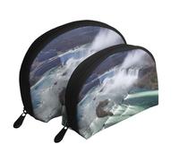 Set di trousse portatile con motivo floreale di ciliegio, organizer da viaggio con cerniera e scomparti interni, Cascate del Niagara, Taglia unica