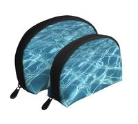 Set di trousse portatile con motivo floreale di ciliegio, organizer da viaggio con cerniera e scomparti interni, Acqua Piscina, Taglia unica
