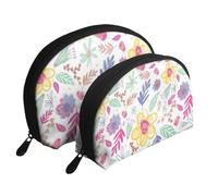 Set di trousse portatili con motivo avocado, organizer da viaggio con cerniera e scomparti interni, Fiori., Taglia unica