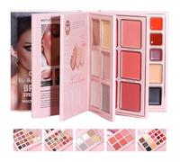 Set di trucchi a 5 strati per donne, con 48 eyeshadows, 6 evidenziatori e contorni, 6 blushes, 12 colori, correttori, 3 gel Brow Gel Foldable Book Style Cosmetic Palette Gift Set