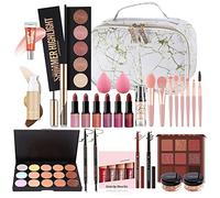 Set di Trucchi, FantasyDay Kit di Bellezza Cosmetici Kit per Occhi, Viso e Labbra - Natale Regalo Xmas Makeup Gift Set con Correttore, Rossetti, Lucidalabbra, Palette Ombretti, Mascara, Trousse, Fard