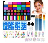 Set di trucchi per bambini, 42 colori per il viso | Set di pittura per il viso per bambini, per teatro, body painting, per Halloween, compleanni, cosplay