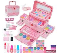 Set di Trucchi per Bambini e Bambine - 57 Pezzi Rosa Anallergici Set Trucchi Bambina Lavabile Valigetta Trucchi Ragazze,Giocattoli, Natale,Regalo di Compleanno per Ragazze 4, 5, 6, 7, 8, 9, 10 Anni