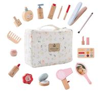 Set di trucchi per bambini e bambine, in legno, con valigetta per il trucco, giocattolo per bambini, gioco di ruolo, trucco in legno, regalo di compleanno per bambini a partire dai 3 4 5 6 7 anni