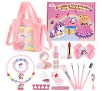 Set di trucchi per bambini, per ragazze, 6 anni, unicorno, regalo per ragazze, 4, 5, 6, 7, 8 anni, unicorno, borsa per il trucco per ragazze, Colore: rosa., Unicorno