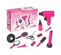 Set di trucchi per bambini, set di giocattoli da parrucchiere, gioco di ruolo, confezione da 14 giocattoli alla , con asciugacapelli, funzione sonora, , pettine, forcine, regalo di