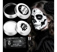 Set di trucchi per Halloween, 100 g, colore nero, bianco, per Halloween, trucco per adulti, bambini, body painting, carnevale, per zombie vampiro, SFX, make-up teatro
