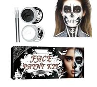 Set di trucchi per Halloween, colore bianco, nero, rosso, per il viso, per il viso, per il trucco dei bambini, per il carnevale, colore nero