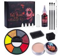 Set di trucchi per Halloween, effetto speciale SFX, spray per sangue artificiale, lavabile, trucco per sangue artificiale, composto da modellazione in silicone, 9 colori Bruise per zombie Monster