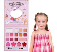 Set di trucchi per ragazze, giocattoli per il trucco per bambini, atossici, con 3 pennelli lavabili,C'è uno specchio, spettacoli teatrali,Halloween (17 Colori-3)