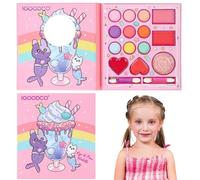 Set di trucchi per ragazze, giocattoli per il trucco per bambini, atossici, con 3 pennelli lavabili,C'è uno specchio, spettacoli teatrali,Halloween (14 colori)