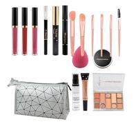 Set di trucco completo, kit di trucco per principianti,Il pacchetto trucco include rossetto ombretto - Kit completo Kit trucco 18 pezzi Set cosmetico per donne, ragazze, principianti e professionisti