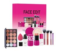 Set di trucco completo per principianti, kit cosmetico professionale, essenziale per la bellezza del viso a lunga durata, correttore, primer, polvere sciolta, lucidalabbra, fard con pennelli