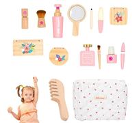 Set di trucco in legno, set di giochi per salone di bellezza in legno | Kit per il trucco del salone di bellezza,Kit di gioco di simulazione per i più piccoli e l