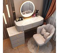 Set di trucco moderno con specchio touch screen 3 opzioni di colore luminosità regolabile Design semplice include sgabello perfetto per ragazze e donne essenziali di bellezza.