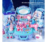 Set di trucco per bambini 3 in 1 a tema Frozen, giocattoli per il trucco finto, include accessori, custodia per il trucco, simulazione di apprendimento e vestizione, trucco di moda per feste, complean