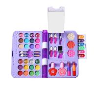 Set di trucco per bambini per ragazze - 29 x 18,5 cm, giocattolo cosmetico lavabile, set di bellezza da principessa, per feste di compleanno per bambini, feste in costume, vacanze, attività indoor