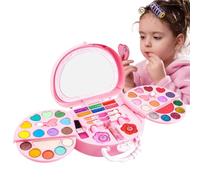 Set di trucco per bambini per ragazze, set di trucco per ragazze, set di trucco da principesse lavabili, set di bellezza rosa pretendente, vero giocattolo portatile e sicuro per bambini e bambini