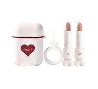 Set di trucco per labbra, impermeabile, a lunga durata, velluto, idratante, macchia per labbra, auricolari, bicolore, lucidalabbra, tazza antiaderente, set regalo di trucco per labbra per ragazze