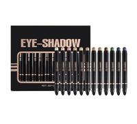 Set di trucco per l'ombretto neutro - ombretto METALLICO SHIMMER MATE CREMA | 12 tonalità Stick per ombretti a doppia estremità impermeabile | Sticchi di applicatore per oculare miscelabili | Re