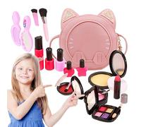 Set di trucco - Set di trucco per bambini | Fai finta di trucchi per ragazze | Cartoon Princess Cosmetics Kit | Kit di truco per ragazze con ombretto, rossetto, smalto per unghie, giocattolo di ruolo