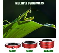Set di tubi di estensione macro FT1 10mm+16mm per MFT Rosso