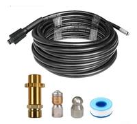 Set di tubi di pulizia con adattatore M22 per Kärcher K2 K3, accessori per pulizia ad alta pressione in acciaio inox, ugello girevole per un efficace sblocco di scarico e canale, 10 m, 15 m, 20 m a