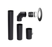 Set di tubi in acciaio con diametro di 150 mm per il collegamento di una stufa