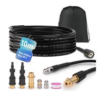 Set di tubi per la pulizia dei tubi, 10 m, 240 bar, con 3 adattatori, 2 ugelli rigidi + rotanti, compatibile con K2, K3, K4, K5, K6, K7, LAVOR, BOSCH, idropulitrice universale