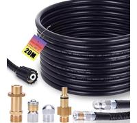 Set di tubi per la pulizia dei tubi, 20 m, 240 bar, con adattatore M22, ugelli rigidi e rotanti per Kränzle Kärcher K2, K3, K4, K5, K6, K7 & Lavor idropulitrice universale