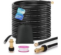 Set di tubi per la pulizia dei tubi, 30 m, 180 bar, compatibile con K2 K3 K4 K5 K6 K7, idropulitrice ad alta pressione, con custodia e adattatore M22, set universale per la pulizia dei tubi, getto ad