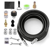 Set di tubi per la pulizia dei tubi, 400 bar, pulitore ad alta pressione, pulitore per canale con adattatori per Kärcher K2-K7, idropulitrice ad alta pressione per blocchi (1500 centimetri)