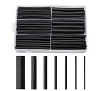 Set di tubi termoretraibili, 200 pezzi, 9 cm, colore nero, tubi termoretraibili, impermeabili, 3:1, 2,4 - 19,1 mm, per cavi isolanti
