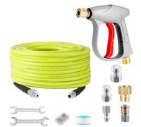 Set di tubi universali per la pulizia dei tubi, 10 m, 5800 PSI, con adattatore, ugelli rigidi e rotanti, compatibile con idropulitrice K2 K3 K4 K5 K6 K7