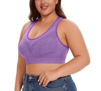 Set di tunica da donna Breathable Plus Size No Underwire No Marks Hollow Bra Thin Yoga Underwear Alta Maternità, viola., 4X-Large