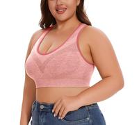 Set di tunica da donna Breathable Plus Size No Underwire No Marks Hollow Bra Thin Yoga Underwear Alta Maternità, Rosa, XX-Large