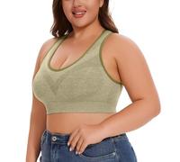 Set di tunica da donna Breathable Plus Size No Underwire No Marks Hollow Bra Thin Yoga Underwear Alta Maternità, cachi., 4X-Large