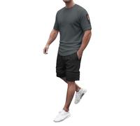 Set di tuta da uomo a 2 pezzi estivo a maniche corte girocollo t-shirt e pantaloncini set regular fit tuta casual allenamento activewear abiti da palestra set da corsa completi sportivi traspiranti