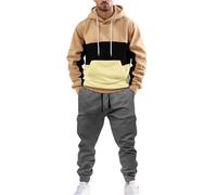 Set Di Tuta Da Uomo Larghi Comodo Spessa Completi Sportivi Jogging Fitness Tinta Unita Felpe Con Cappuccio E Pantaloni Autunno Inverno Leggera Set Tracksuit Casual Manica Lunga Abbigliamento Sportiva