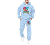 Set di Tuta, Jogging Bambino Set Six Seven 6 7 Funny 67 Gen Alpha Slang 6-7 Meme School Pullover Felpe con cappuccio e pantaloni Set Felpa Abbigliamento Felpa Autunno Inverno, blu, 7-8 Anni