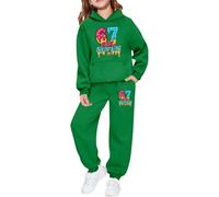 Set di Tuta, Jogging Bambino Set Six Seven 6 7 Funny 67 Gen Alpha Slang 6-7 Meme School Pullover Felpe con cappuccio e pantaloni Set Felpa Abbigliamento Felpa Autunno Inverno, verde, 6-7 Anni