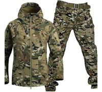 Set di tuta tattica da combattimento, giacca e pantaloni impermeabili in | Tuta tattica da combattimento con guscio morbido impermeabile, ideale per attività all'aperto e operazioni militari