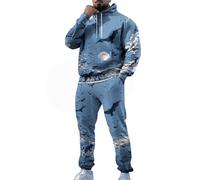 Set di tute da uomo 2 pezzi Halloween Set completo 3D divertente stampato felpe con cappuccio con coulisse allentate pullover e pantaloni della tuta comodi casual abiti per festival speciali tute di