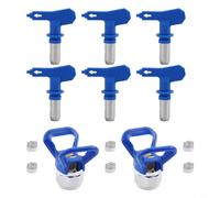 Set di ugelli e punte per spruzzatore di vernice airless, include 6 tipi per molteplici applicazioni di spruzzatura, compatibile con la maggior parte dei dispositivi di spruzzatura airless (blu)
